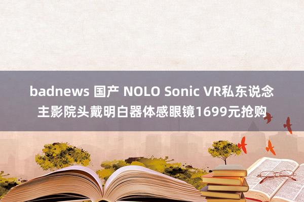 badnews 国产 NOLO Sonic VR私东说念主影院头戴明白器体感眼镜1699元抢购