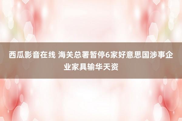 西瓜影音在线 海关总署暂停6家好意思国涉事企业家具输华天资