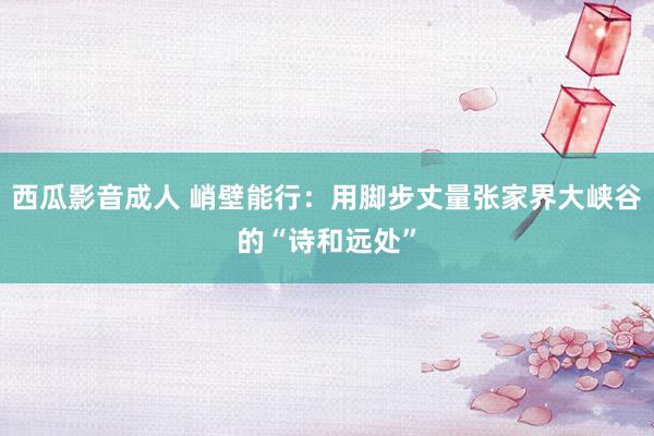 西瓜影音成人 峭壁能行：用脚步丈量张家界大峡谷的“诗和远处”