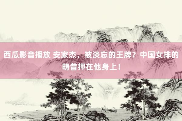西瓜影音播放 安家杰，被淡忘的王牌？中国女排的畴昔押在他身上！