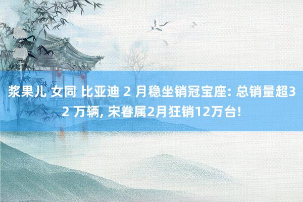 浆果儿 女同 比亚迪 2 月稳坐销冠宝座: 总销量超32 万辆， 宋眷属2月狂销12万台!