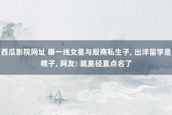 西瓜影院网址 曝一线女星与殷商私生子， 出洋留学是幌子， 网友: 就差径直点名了