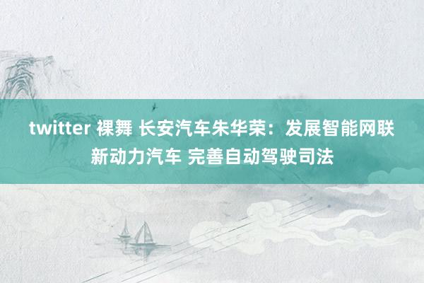 twitter 裸舞 长安汽车朱华荣：发展智能网联新动力汽车 完善自动驾驶司法